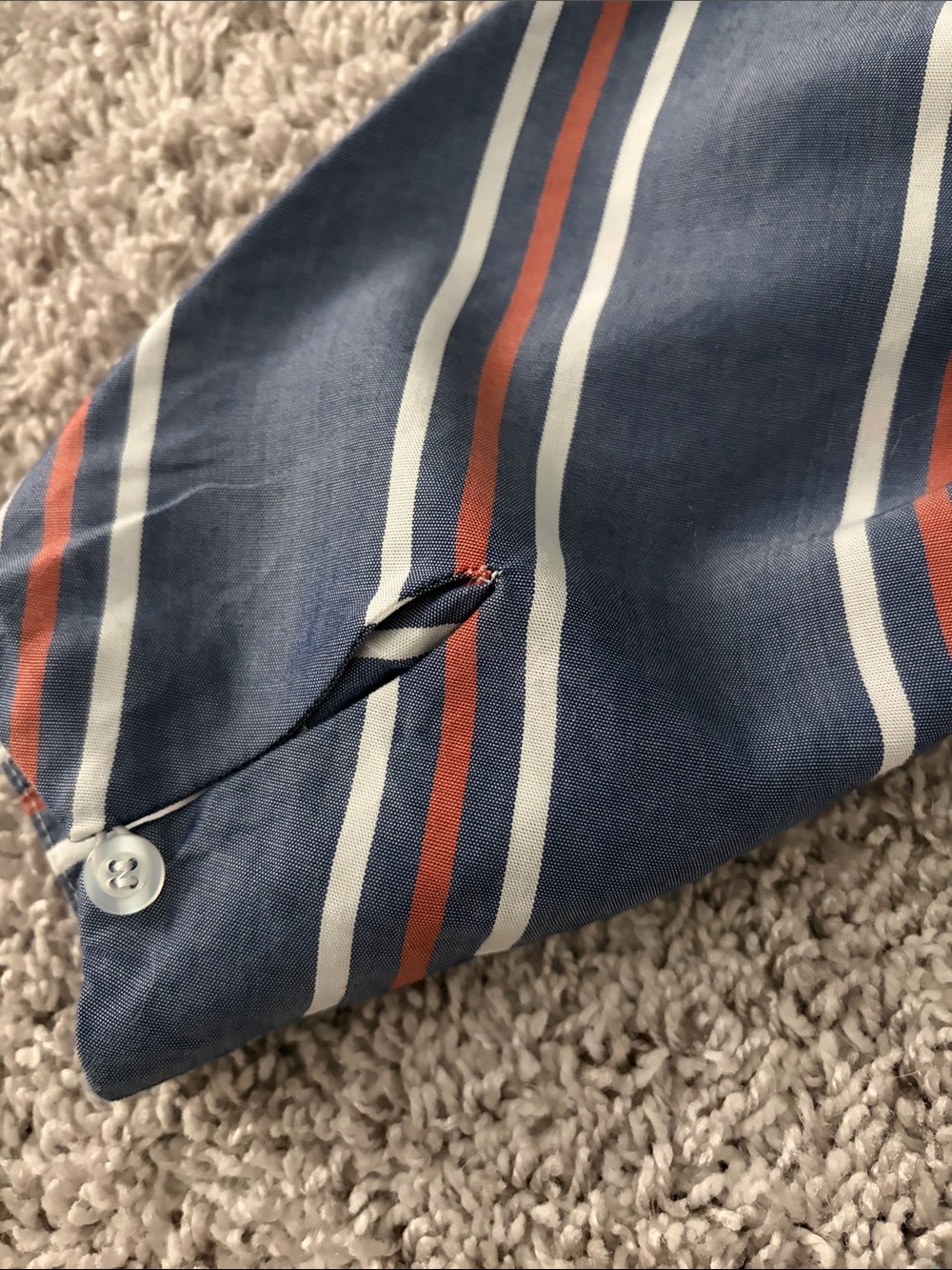 NICHOLAS Navy, White & Rust Striped Cold-Shoulder Top - Picture 10 of 13